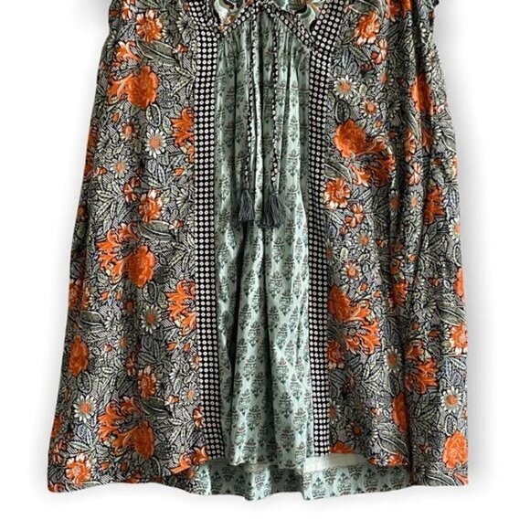 Anthropologie Astrid tunic mini dress in blue green‎ motif, New with tag - Picture 8 of 16